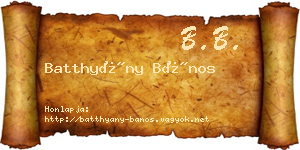 Batthyány Bános névjegykártya